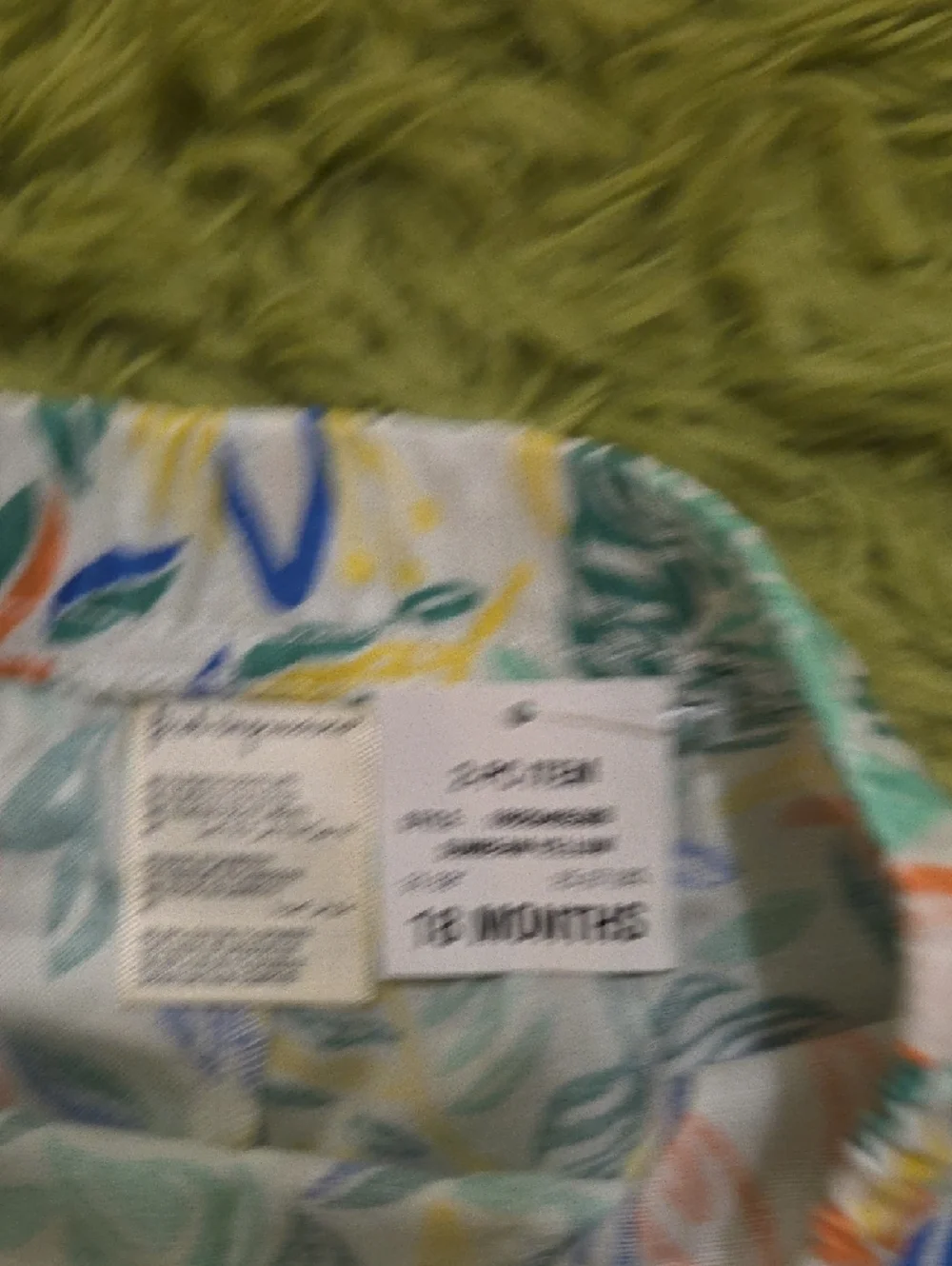 First Impressions Kids Leaf Print Short Pajama Set - Green, Blue, Orange, Yellow